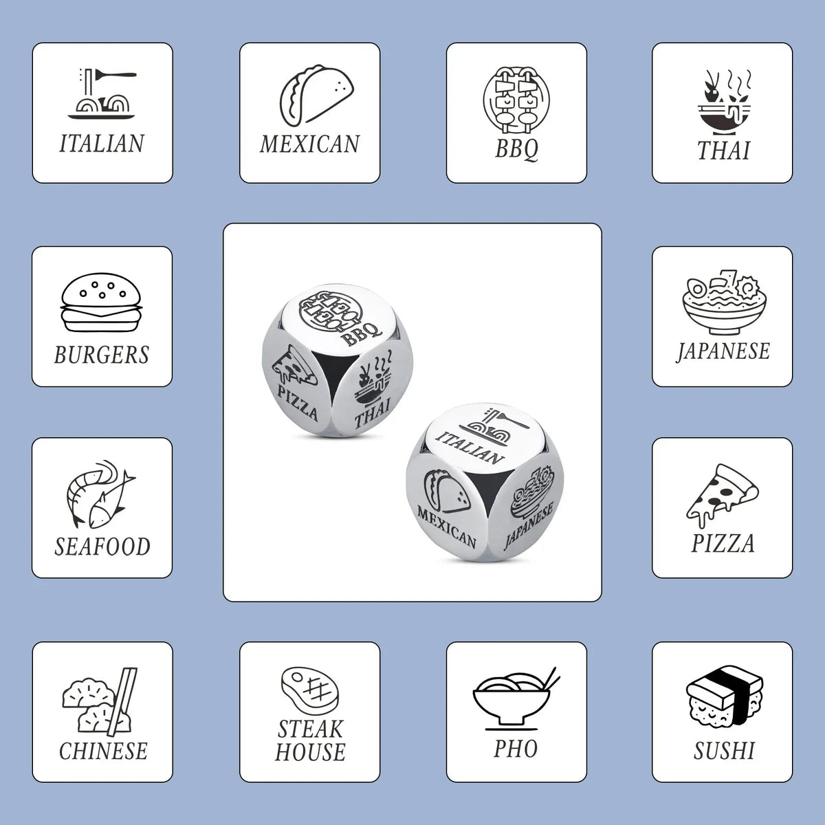 2PCS Food Decision Dice